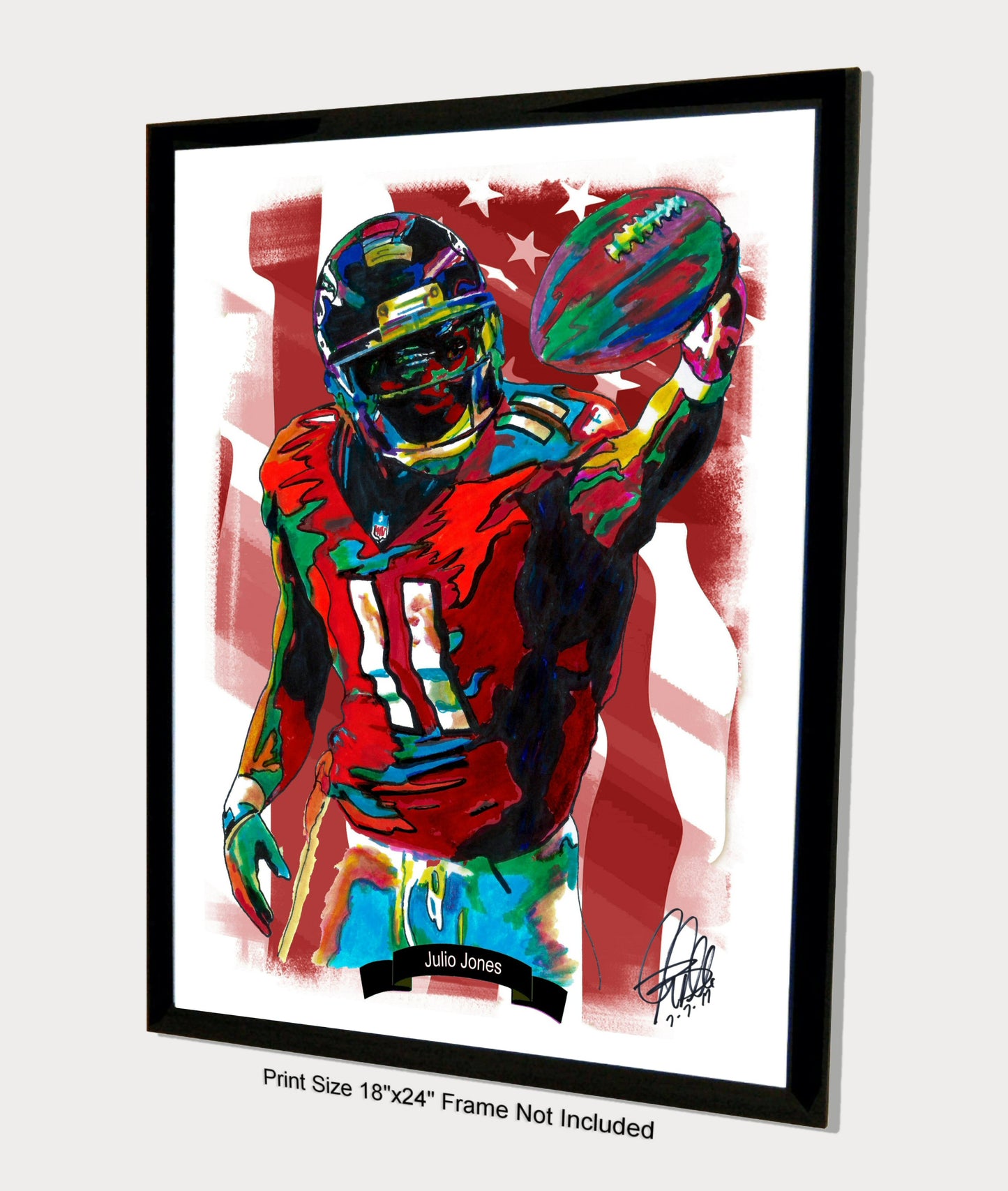 Julio Jones Atlanta Falcons Football Poster Print Wall Art 18x24