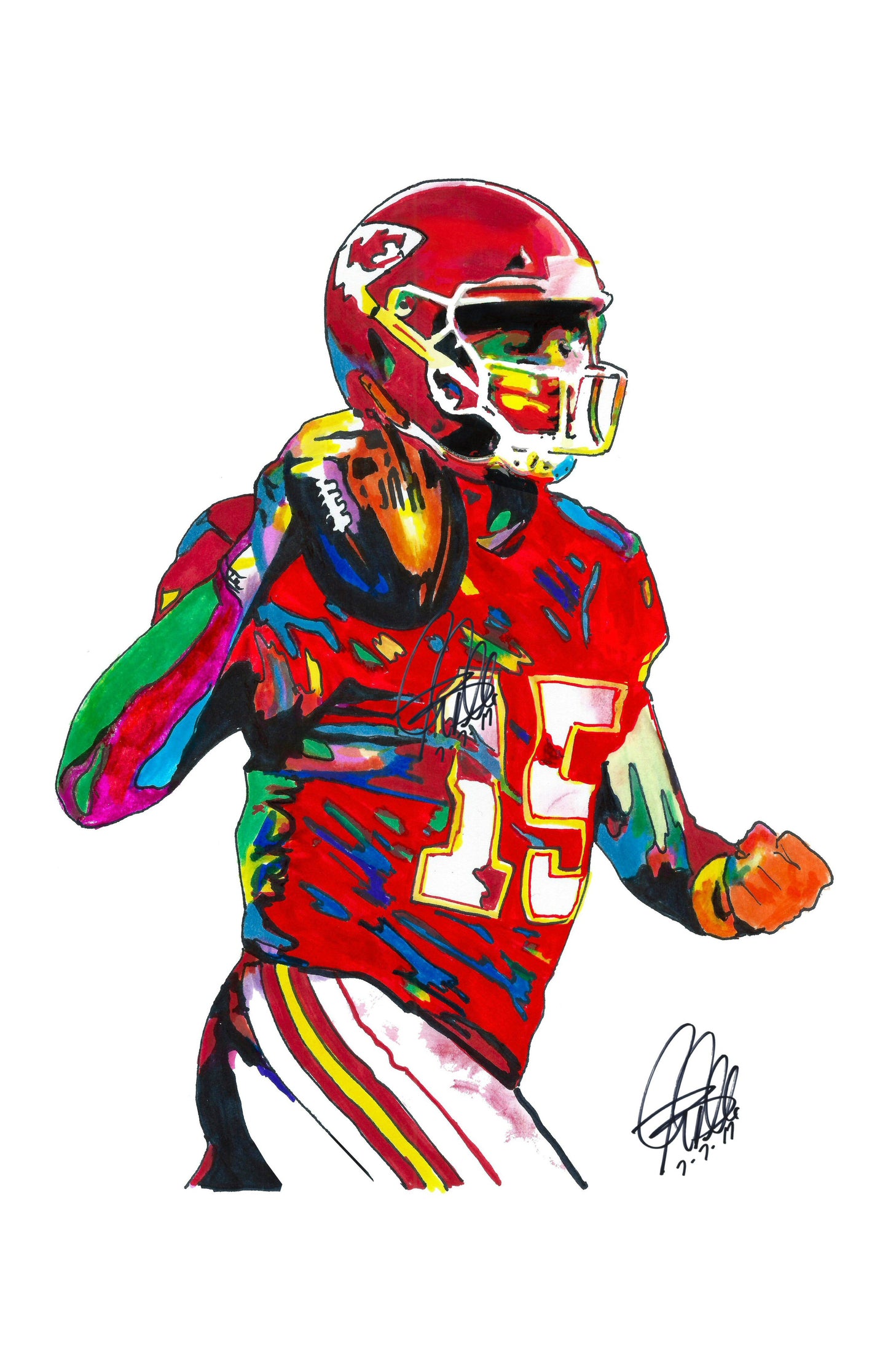 Patrick Mahomes Kansas City Chiefs Football Sports Poster Print Wall Art 11x17