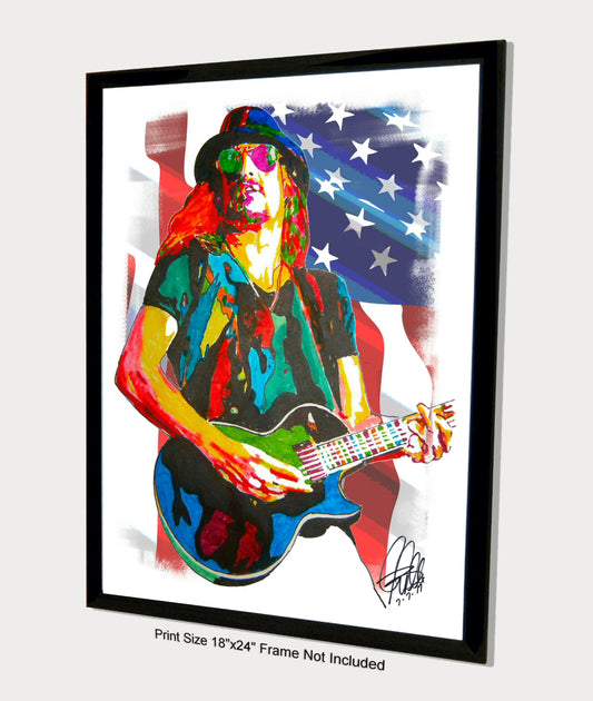 Kid Rock Singer Guitar Rock Rap Music Poster Print Tribute Wall Art 18x24