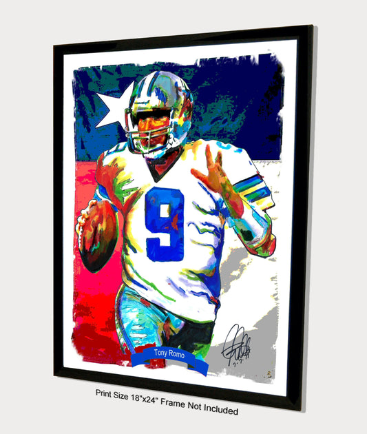 Tony Romo Dallas Cowboys QB Football Sports Poster Print Wall Art 18x24