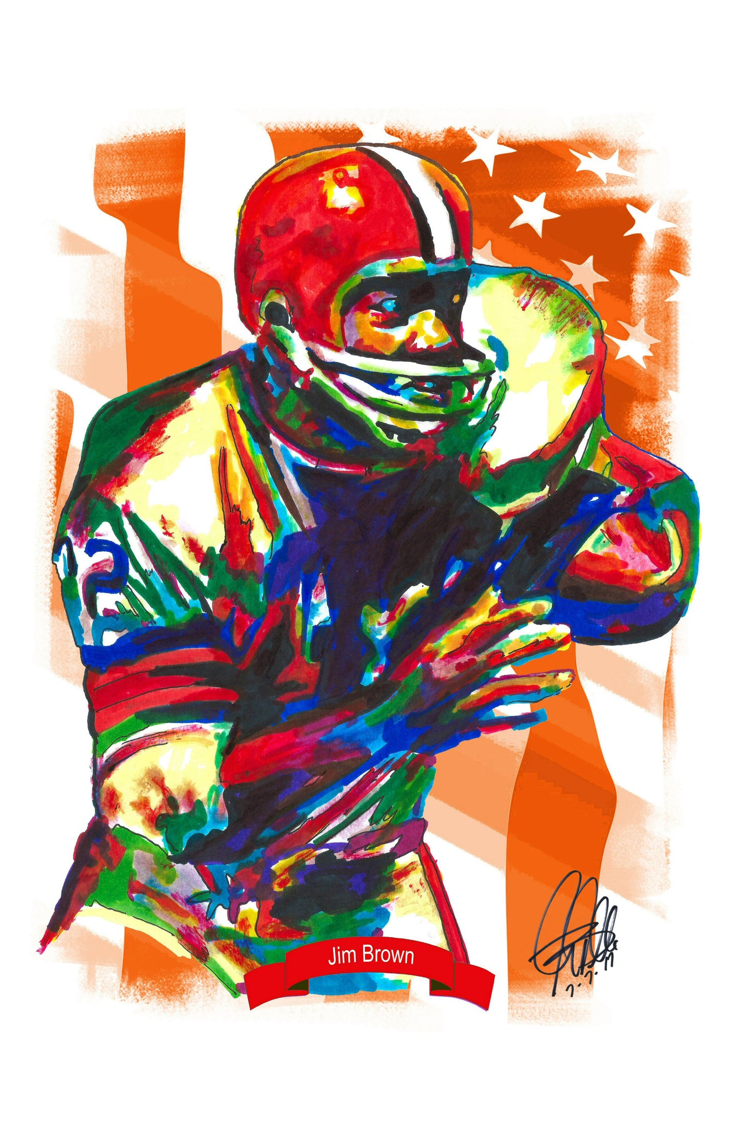 Jim Brown Cleveland Browns Fullback Football Sports Poster Print Wall Art 11x17