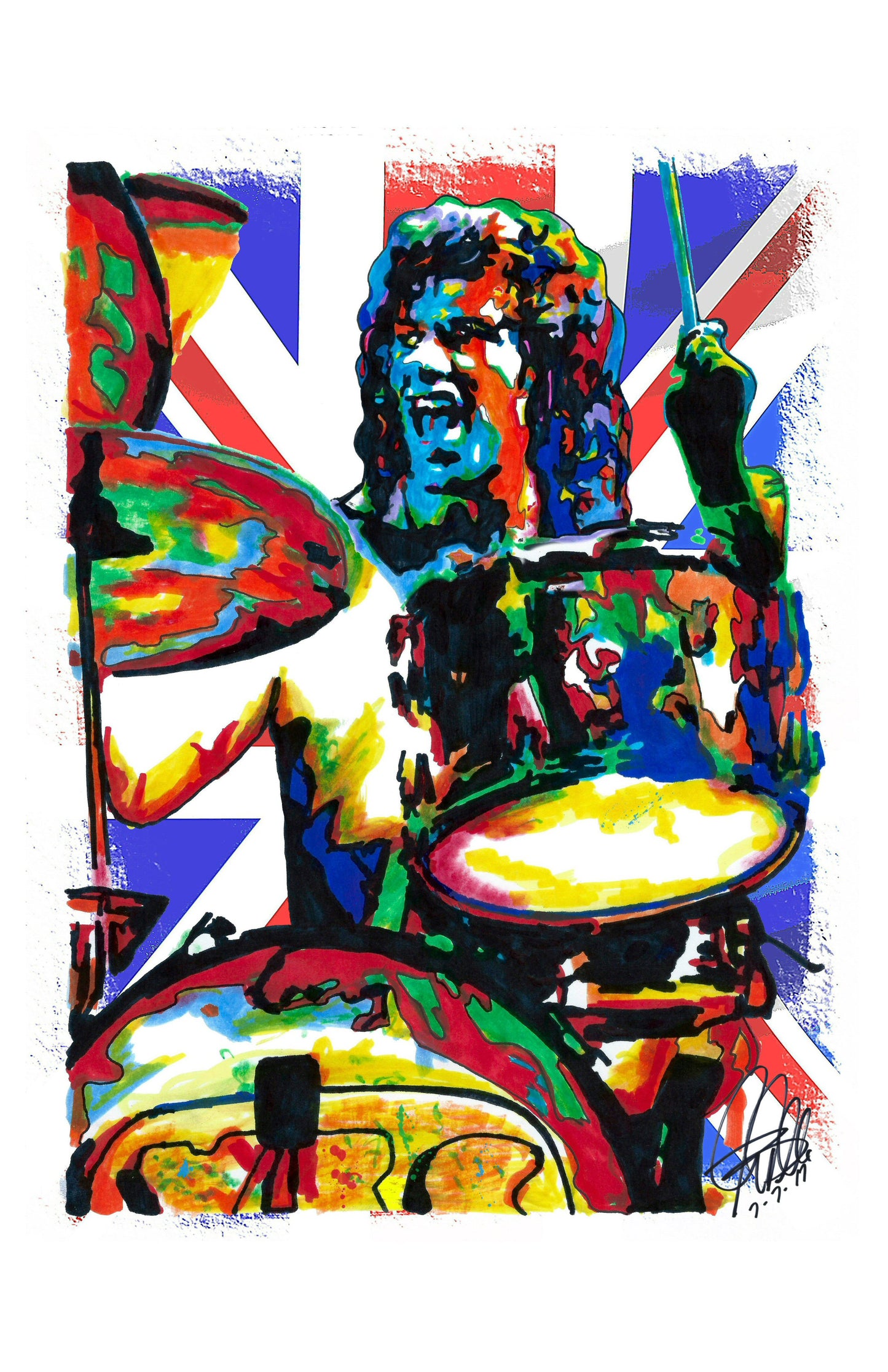 Bill Bruford Yes Drummer Progressive Rock Music Poster Print Wall Art 11x17