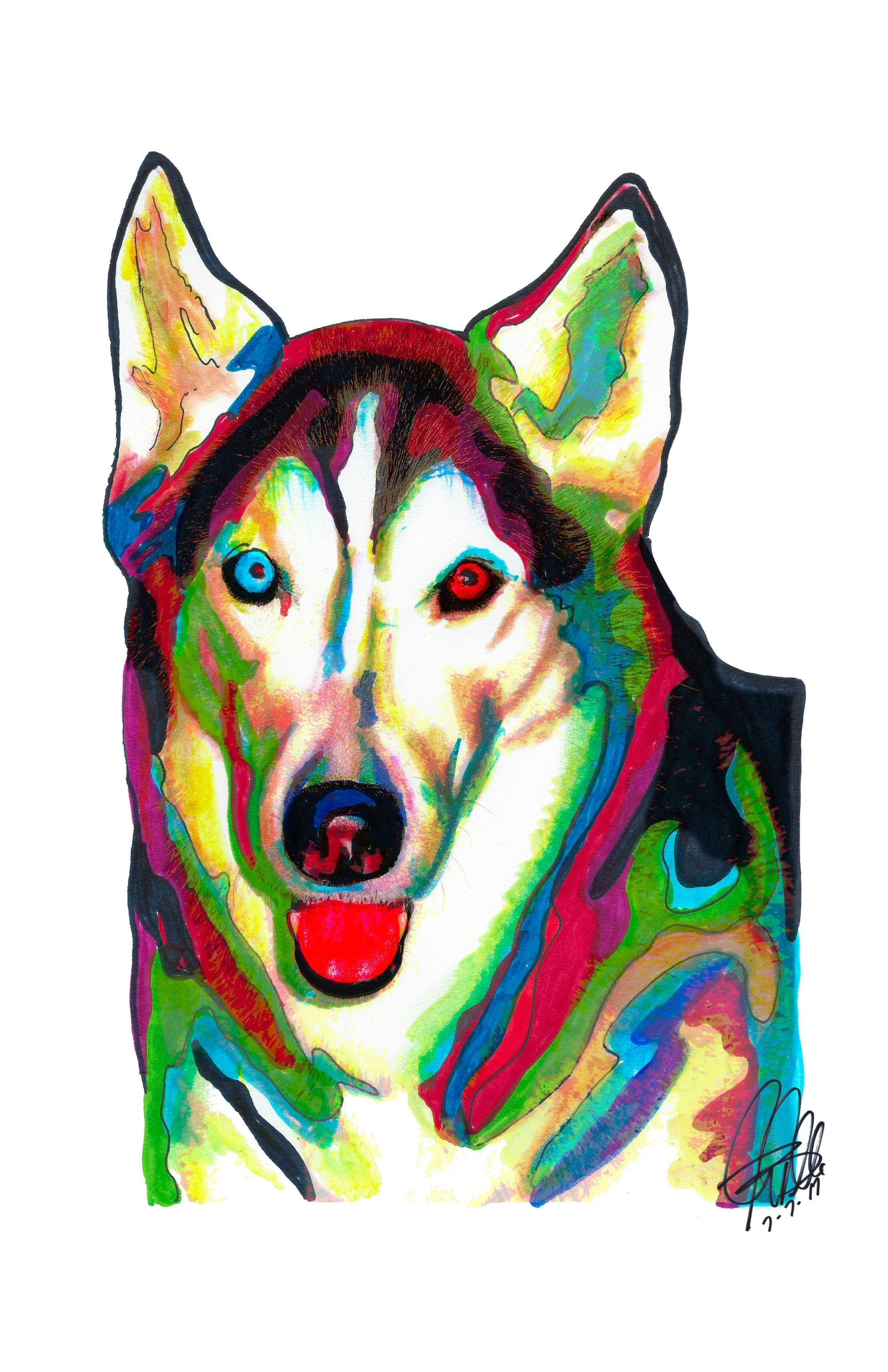 Siberian Husky Alaska Sled Dog Pet Poster Print Wall Art 11x17