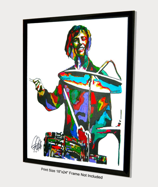 Ringo Starr The Beatles Drums Rock Music Poster Print Wall Art 18x24