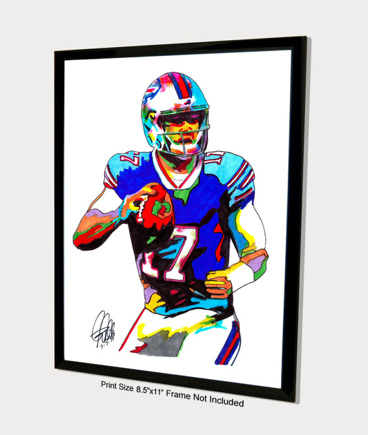 Josh Allen Buffalo Bills Sports Football Poster Print Wall Art 8.5x11