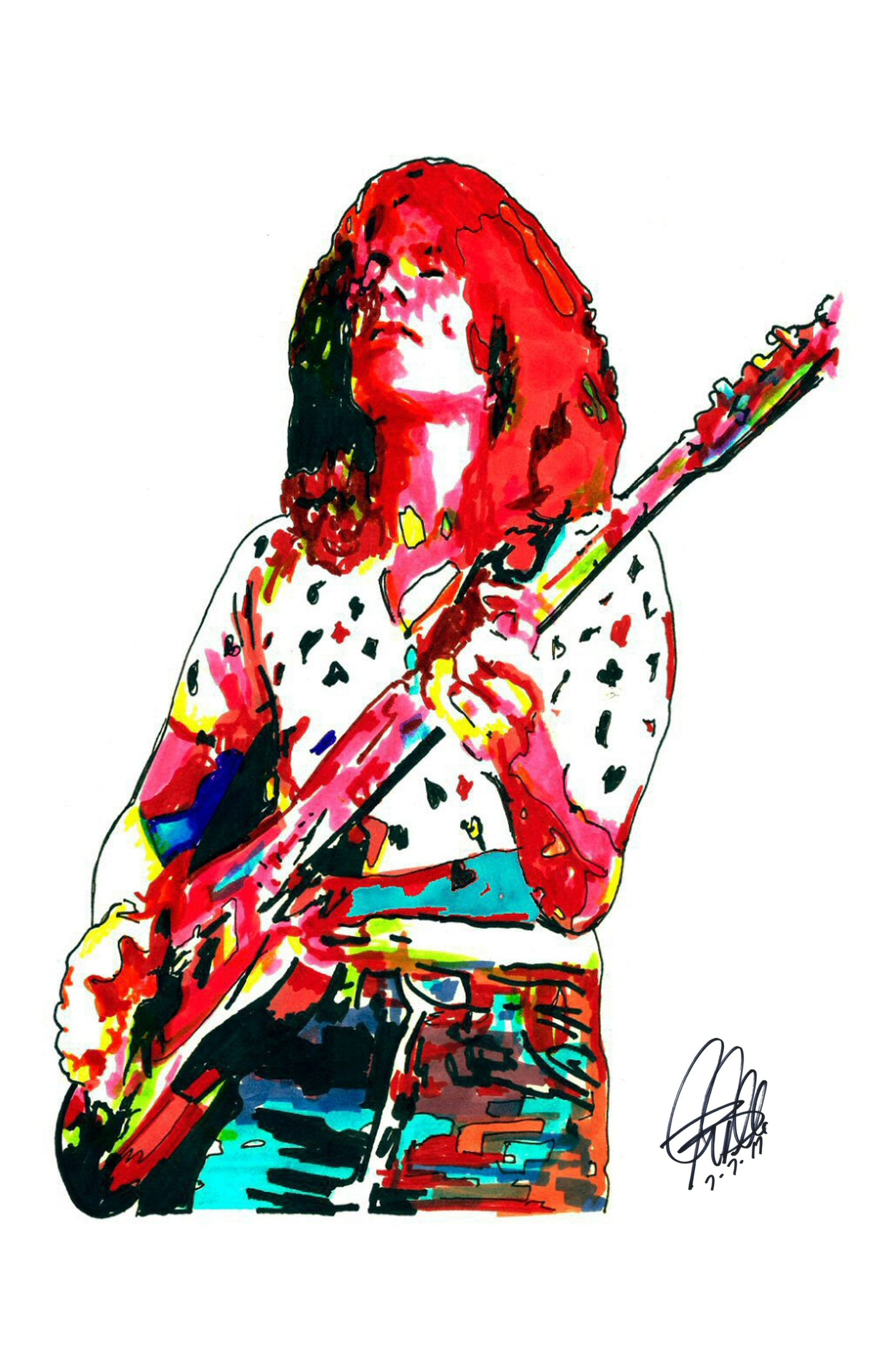 John Paul Jones Led Zeppelin Bass Hard Rock Music Poster Print Wall Art 11x17