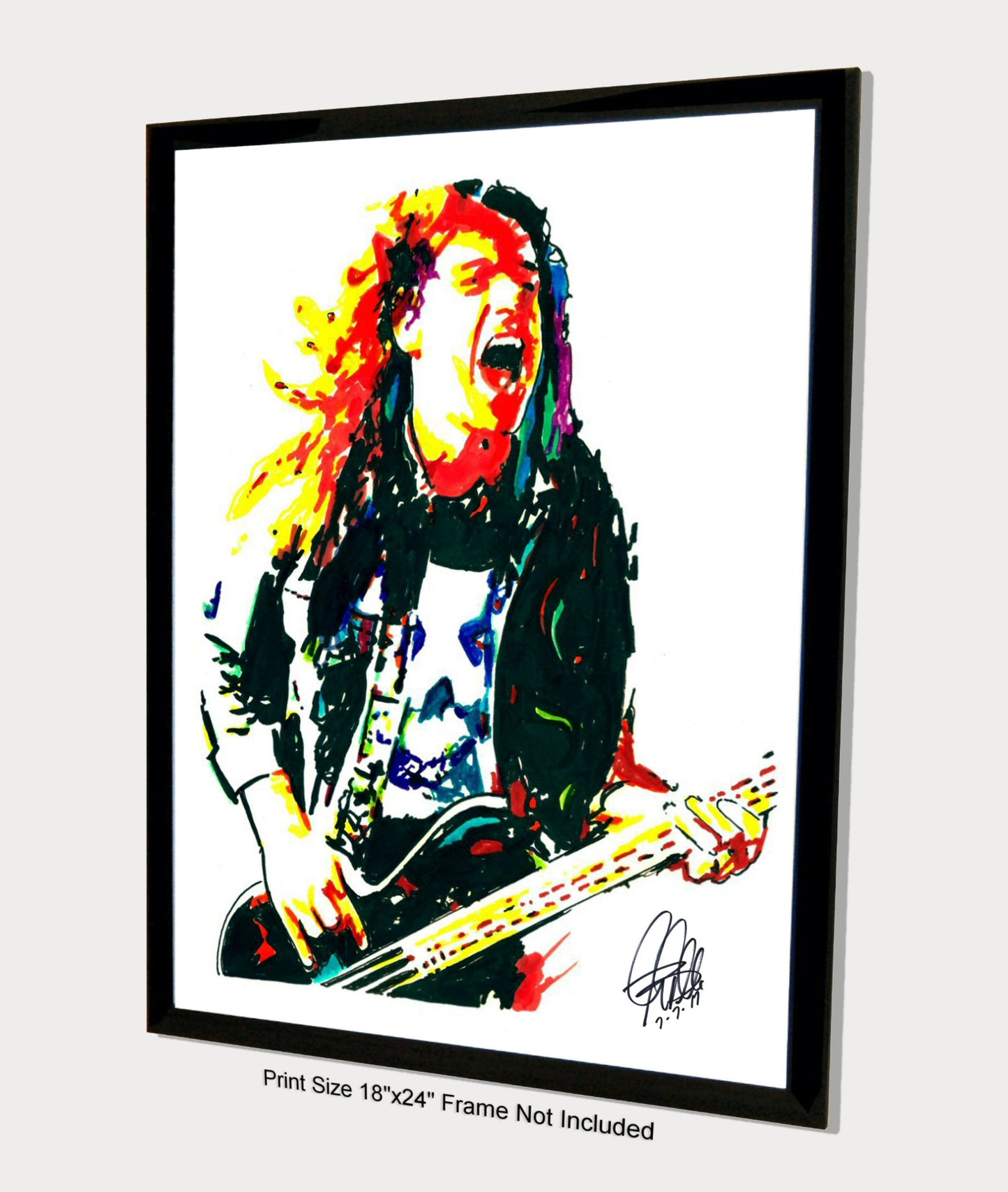 Cliff Burton Metallica Bass Heavy Metal Music Print Poster Wall Art 18x24