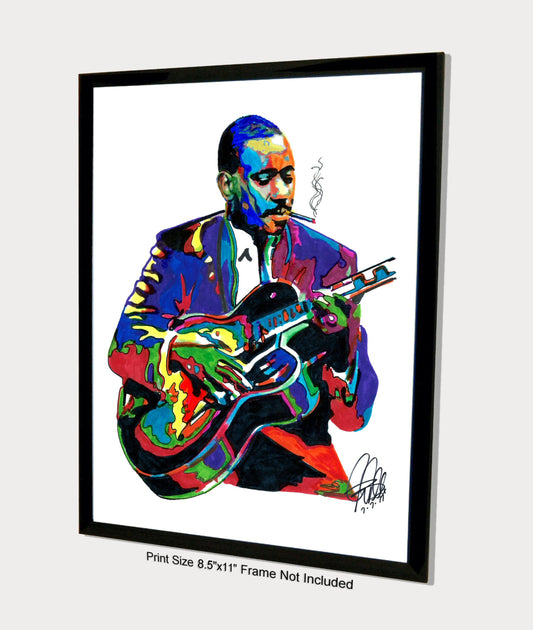 Wes Montgomery Guitar Music Poster Print Wall Art 8.5x11