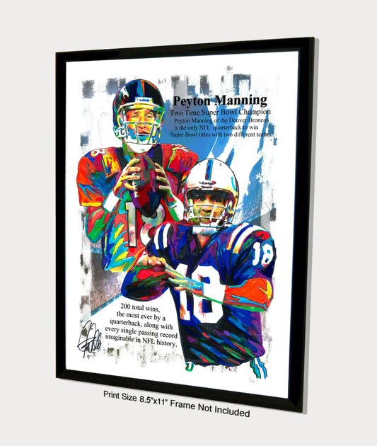 Peyton Manning Colts Broncos Football Sports Poster Print Wall Art 8.5x11