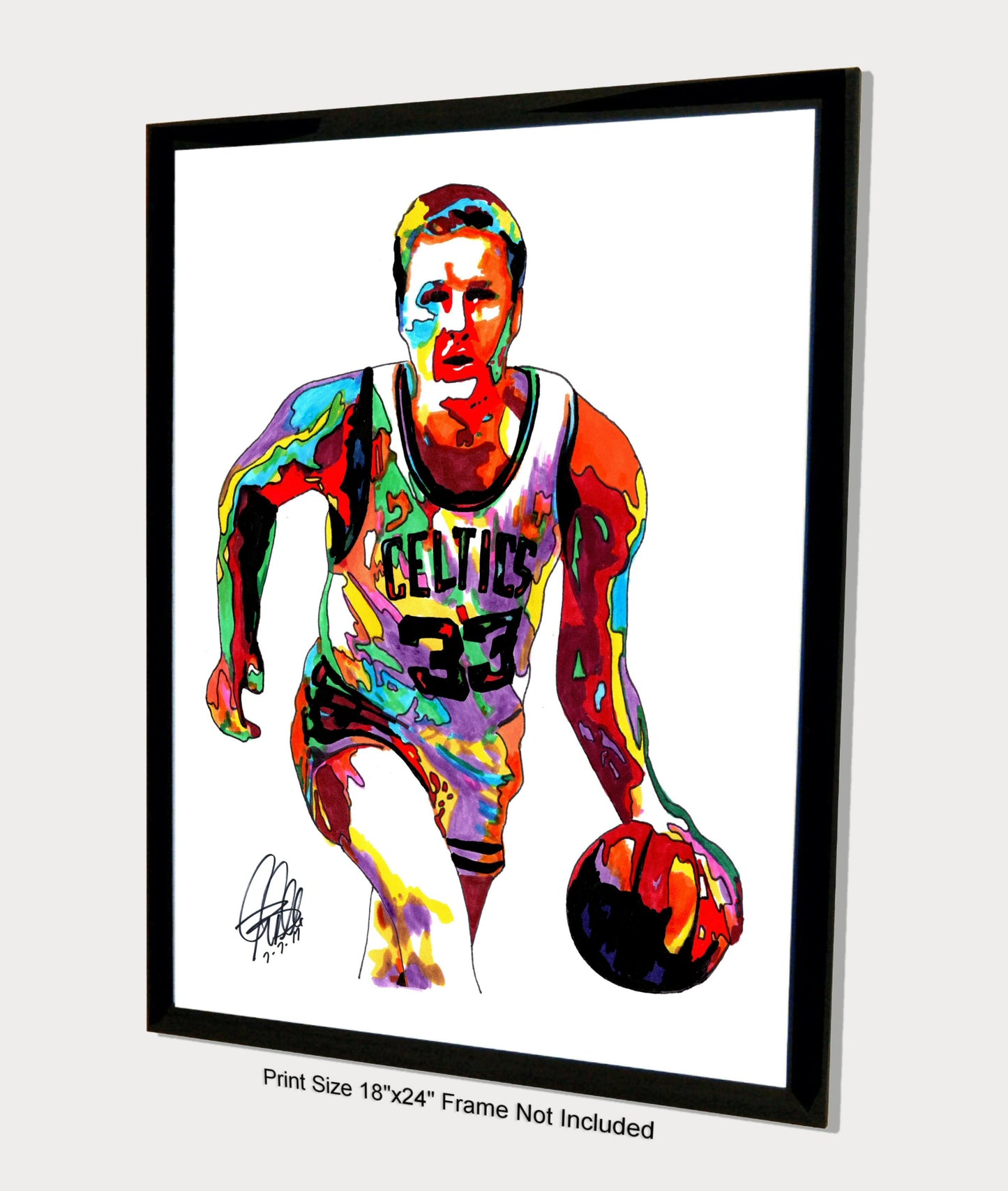 Larry Bird Boston Celtics Basketball Sports Poster Print Wall Art 18x24