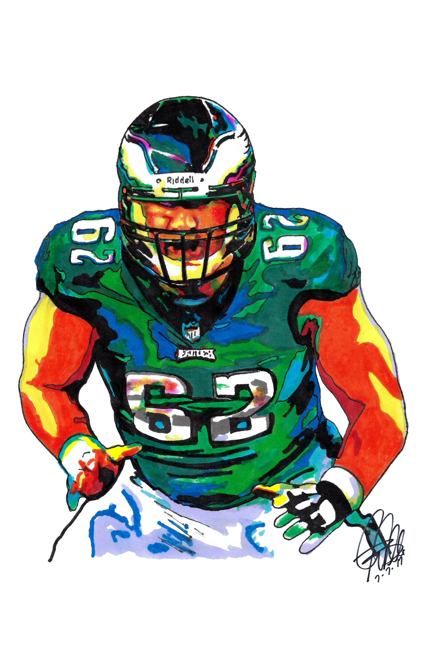 Jason Kelce Philadelphia Eagles Football Sports Poster Print Wall Art 11x17