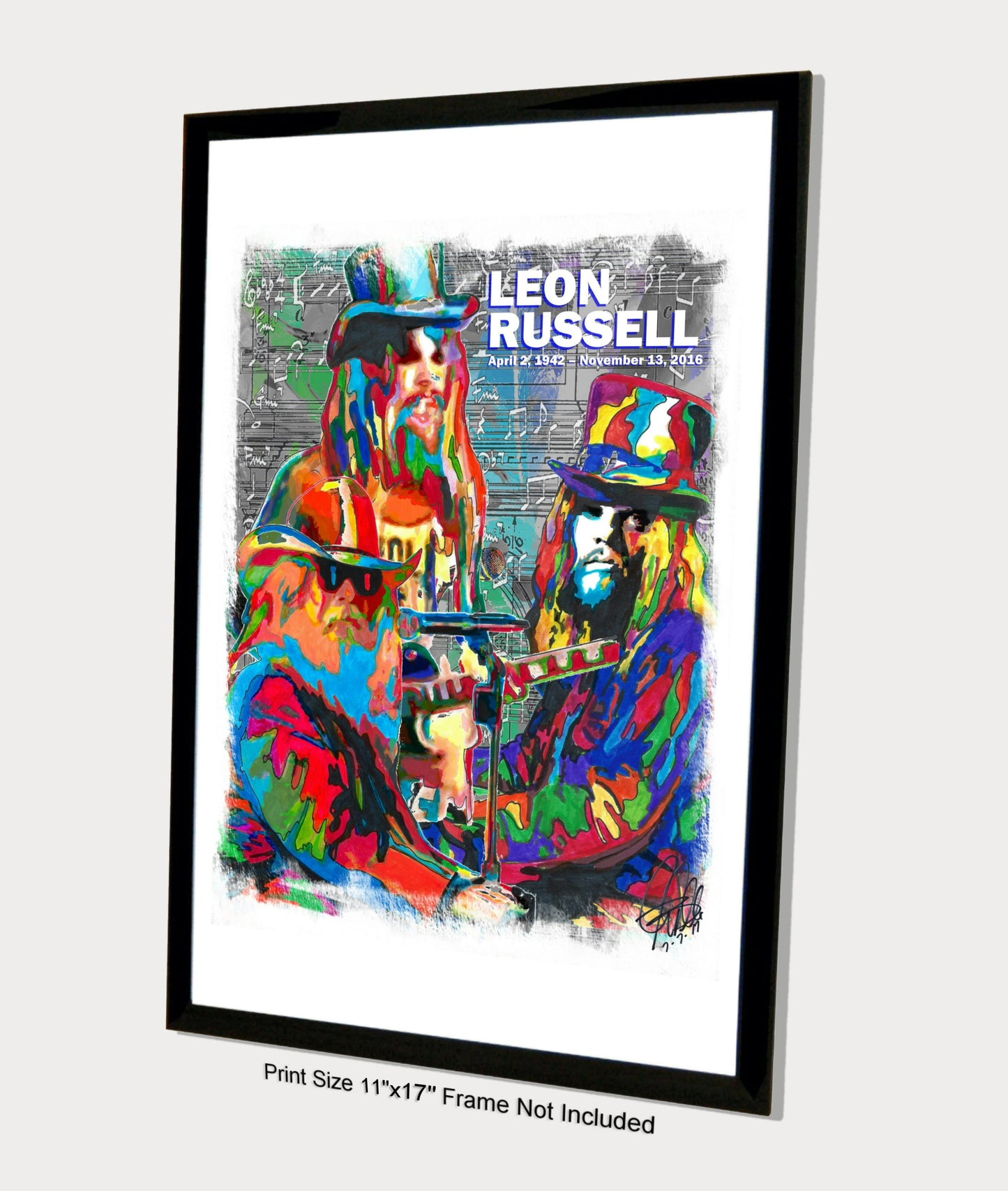 Leon Russell Piano Guitar Singer Rock Music Poster Print Wall Art 11x17