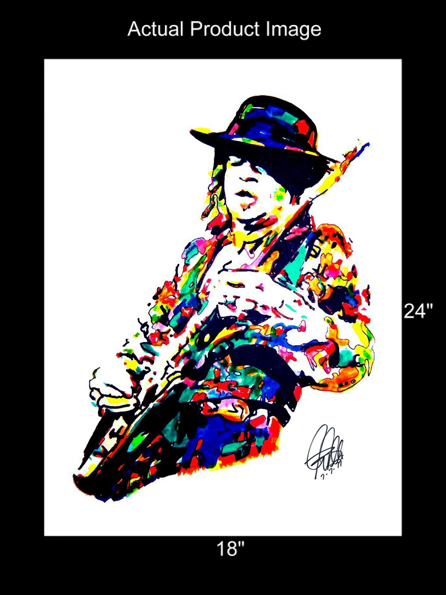 Stevie Ray Vaughan SRV Electric Blues Music Poster Print Wall Art 18x24