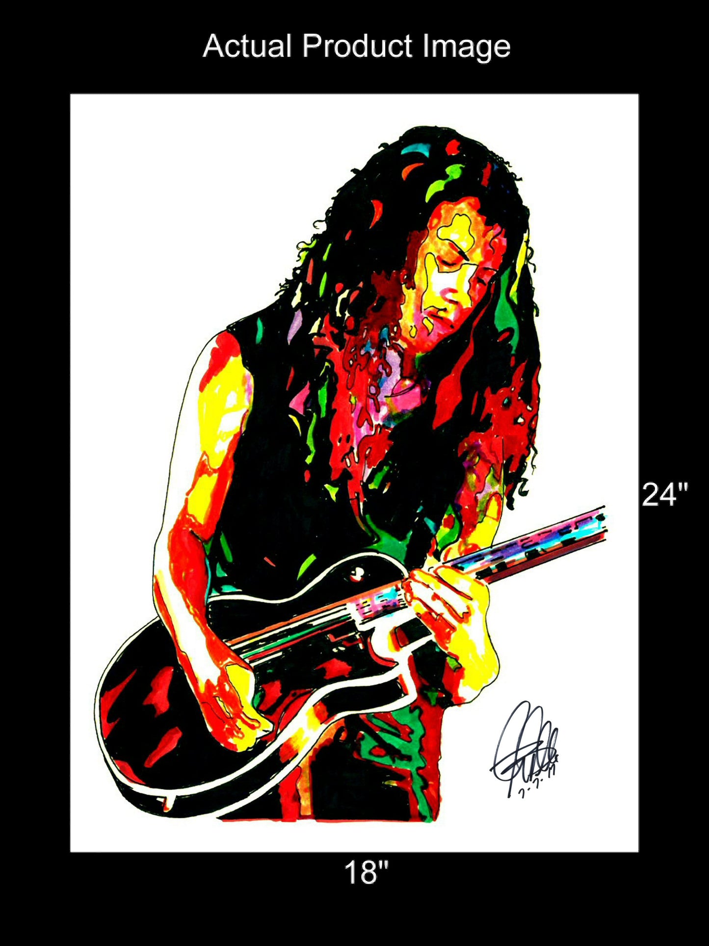 Kirk Hammett Metallica Guitar Heavy Metal Poster Metal Print Wall Art 18x24