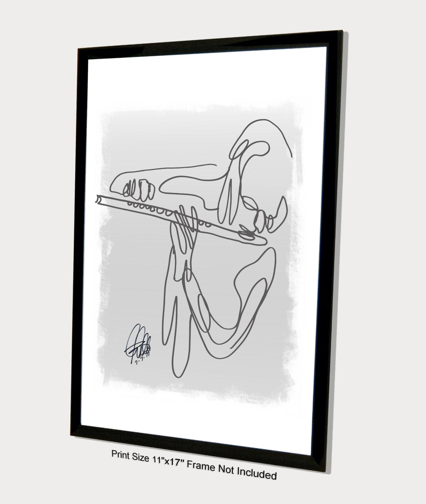 Flute Player Music Poster Print Wall Art 11x17