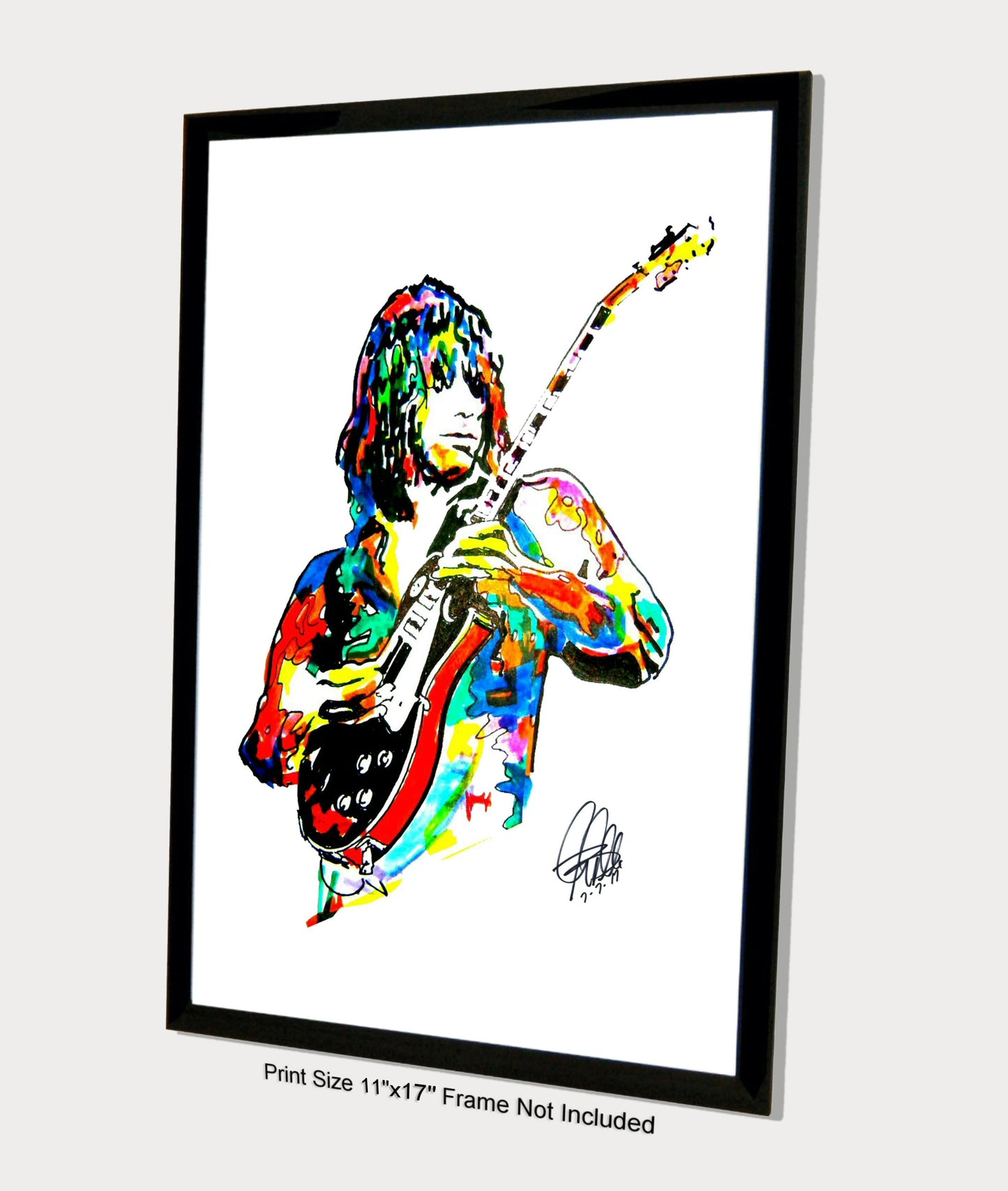 Jeff Beck Guitar Rock Music Poster Print Wall Art 11x17