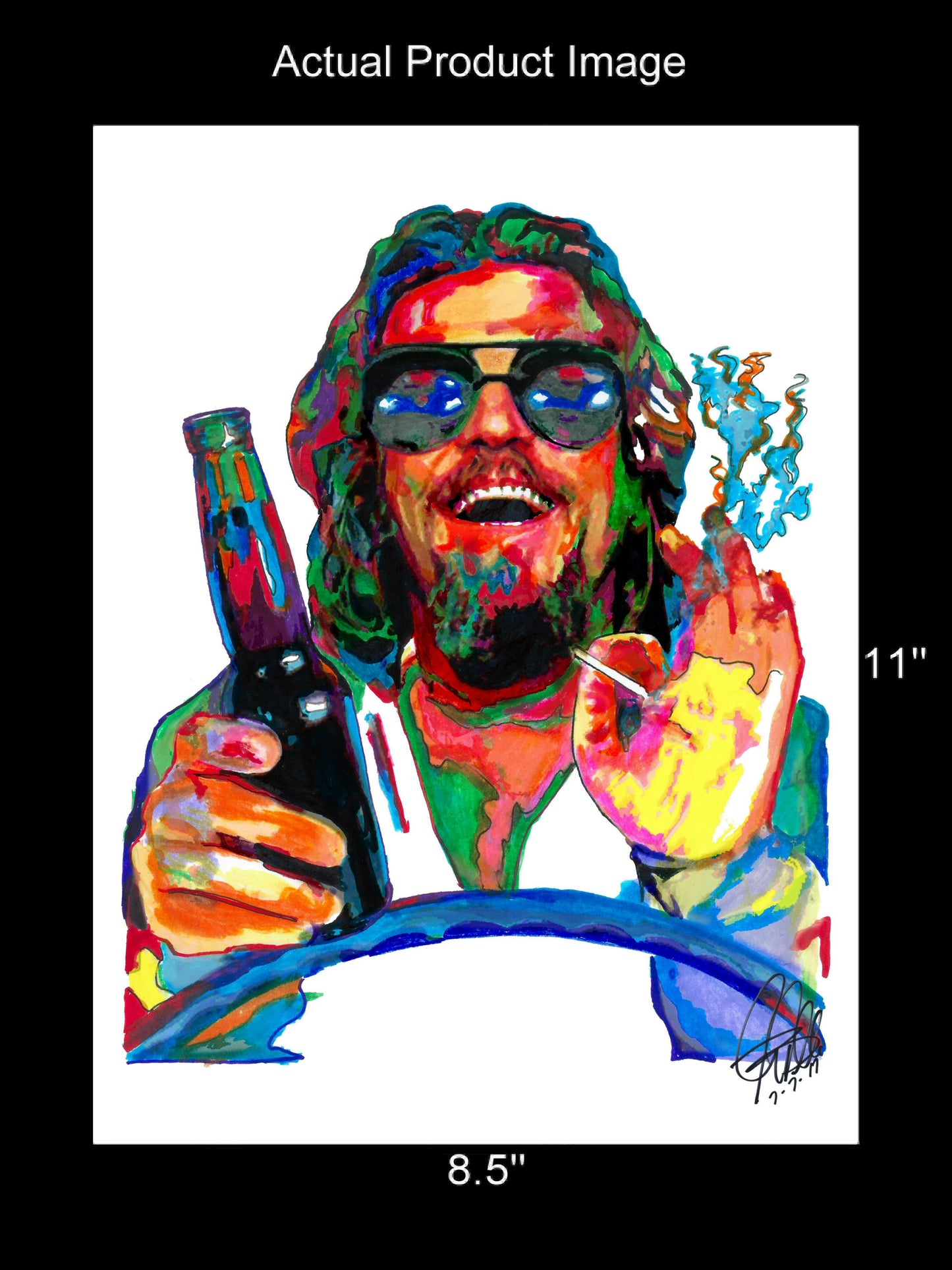 The Dude The Big Lebowski Jeff Bridges Poster Print Wall Art 8.5x11