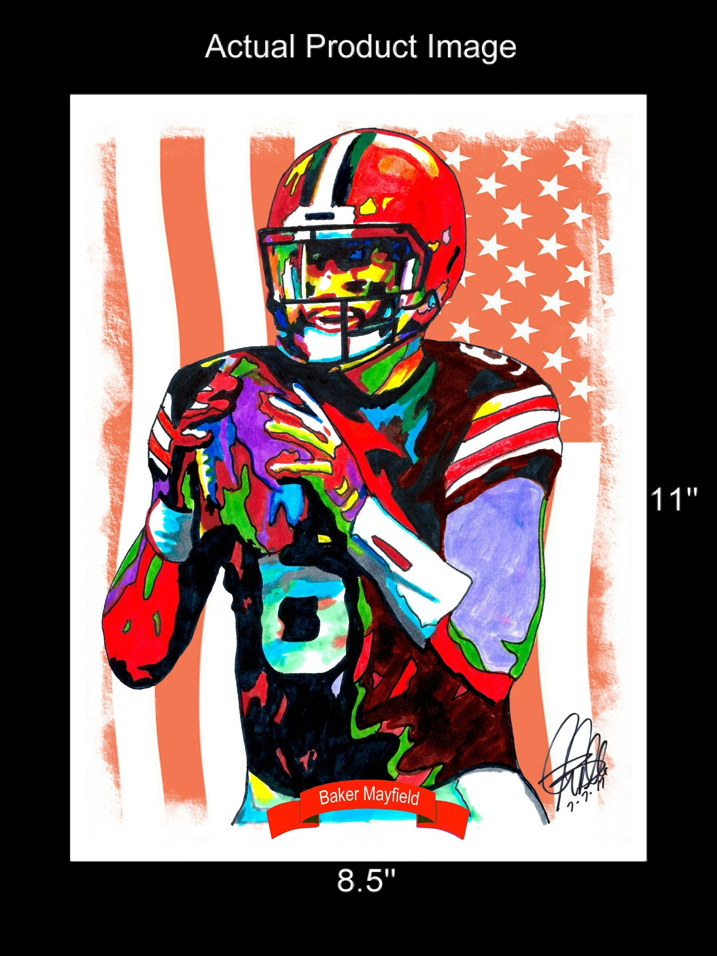 Baker Mayfield Cleveland Browns Football Sports Poster Print Wall Art 8.5x11