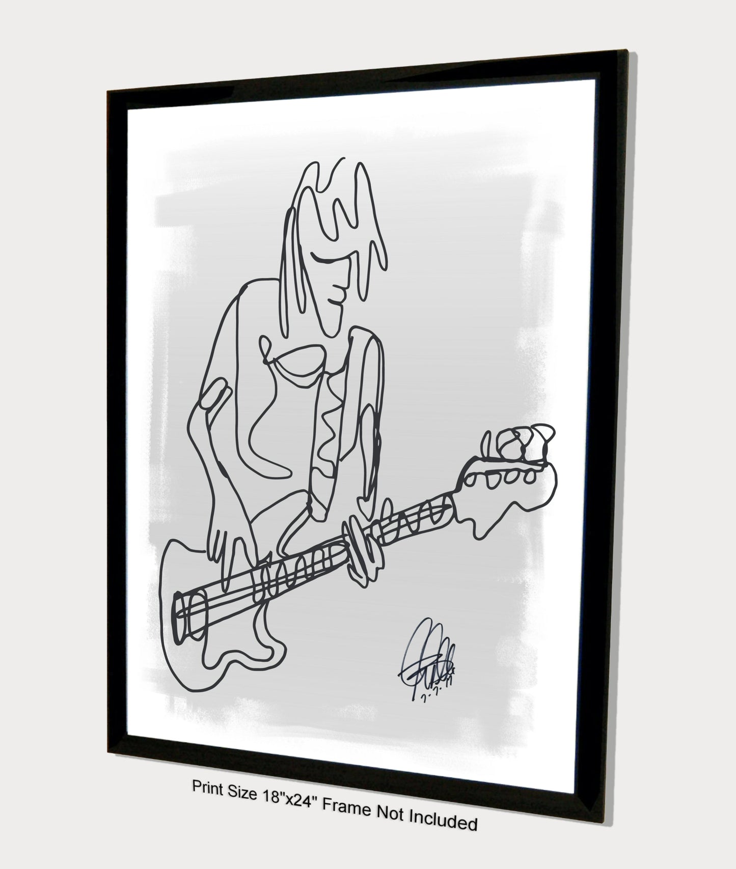 Bass Player Rock Music Poster Print Wall Art 18x24