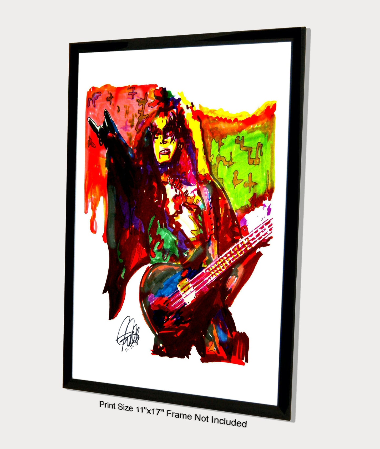 Gene Simmons Kiss Singer Bass Hard Rock Music Poster Print Wall Art 11x17