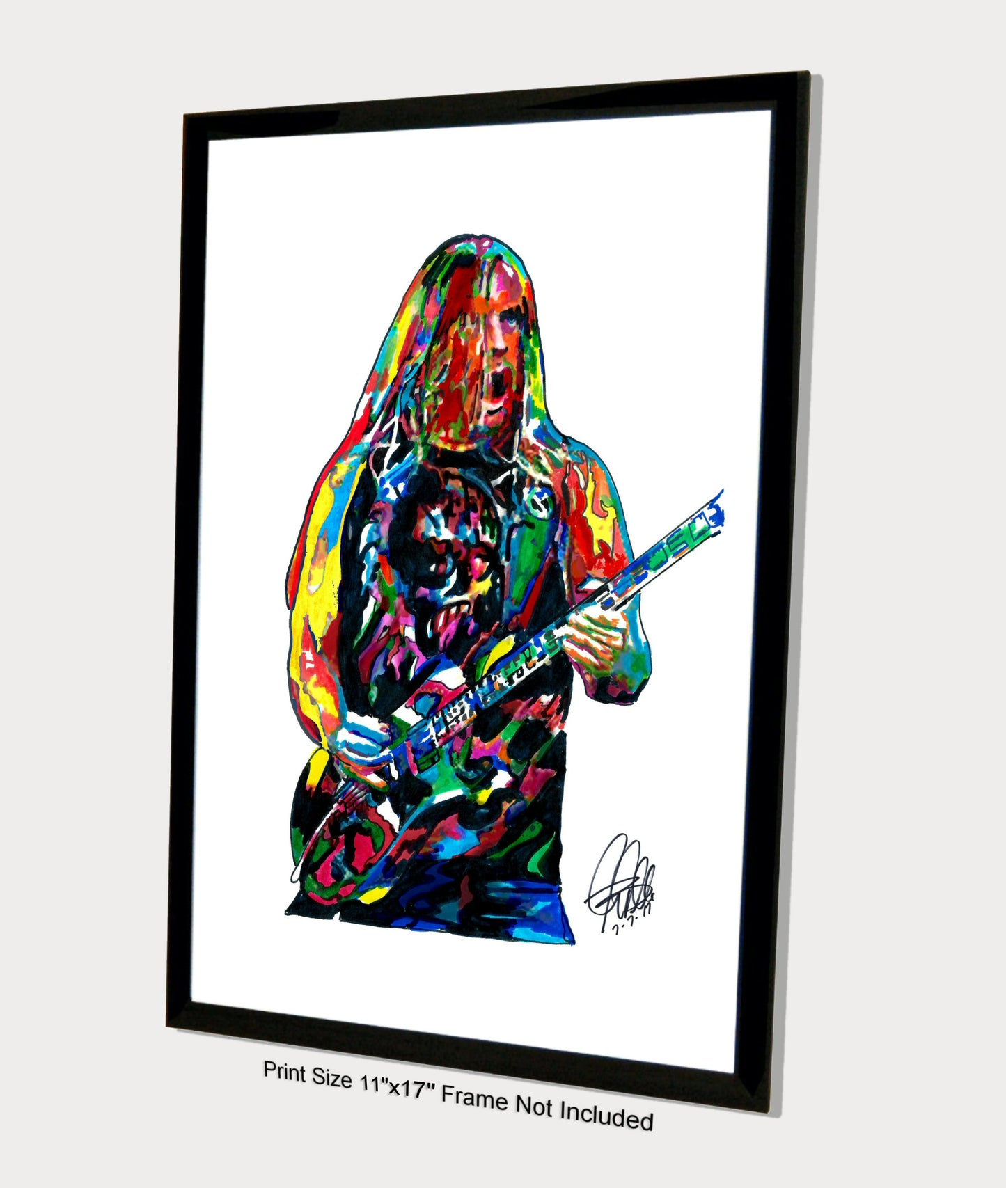 Jeff Hanneman Slayer Guitar Thrash Metal Poster Print Wall Art 11x17