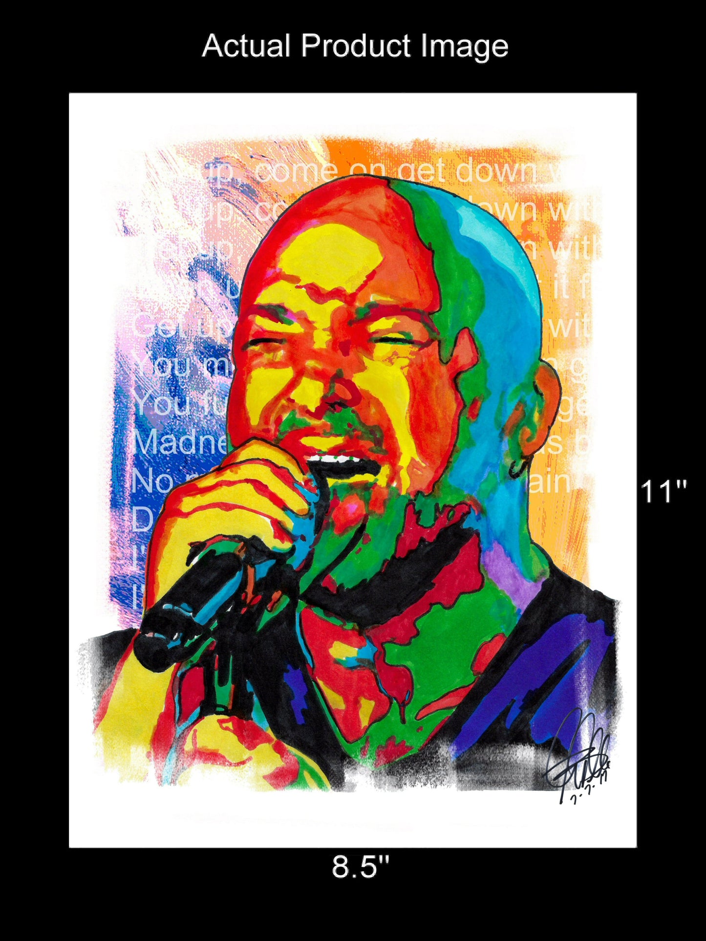 David Draiman Disturbed Singer Heavy Metal Music Poster Print Wall Art 8.5x11