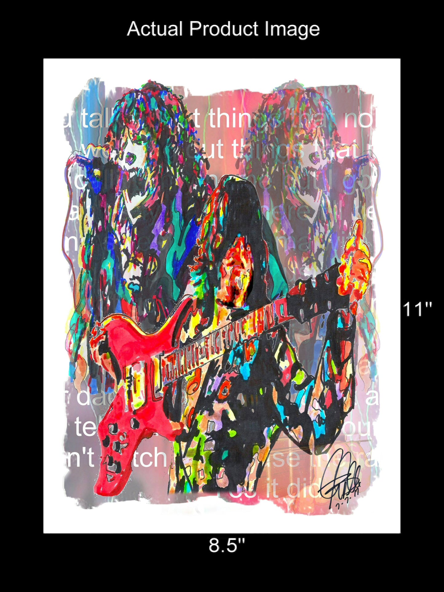 Aerosmith Steven Tyler Joe Perry Guitar Rock Music Poster Print Wall Art 8.5x11