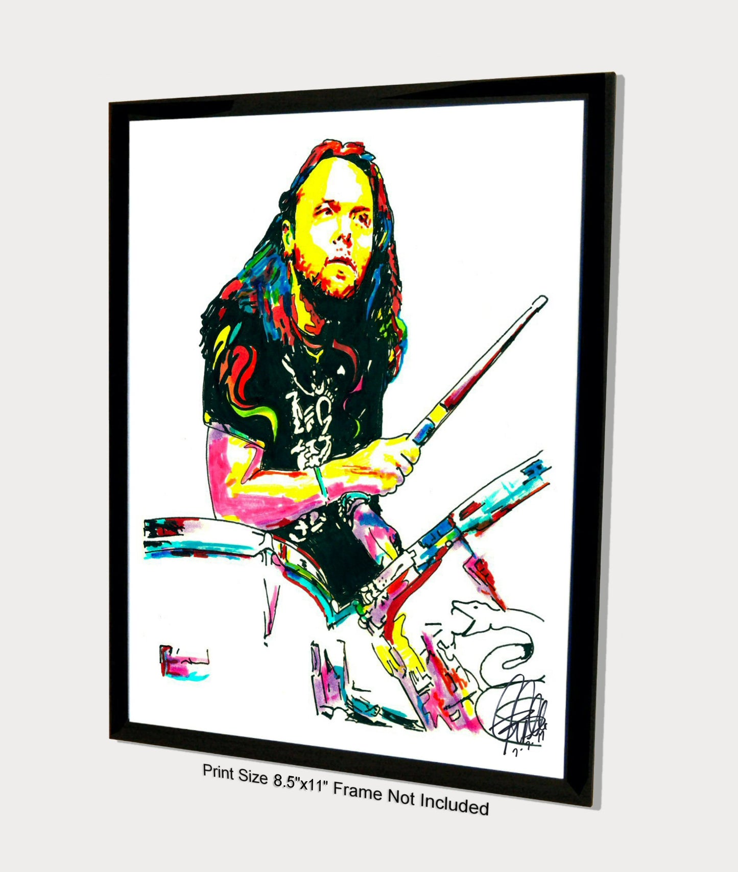 Lars Ulrich Metallica Drums Heavy Metal Music Poster Print Wall Art 8.5x11