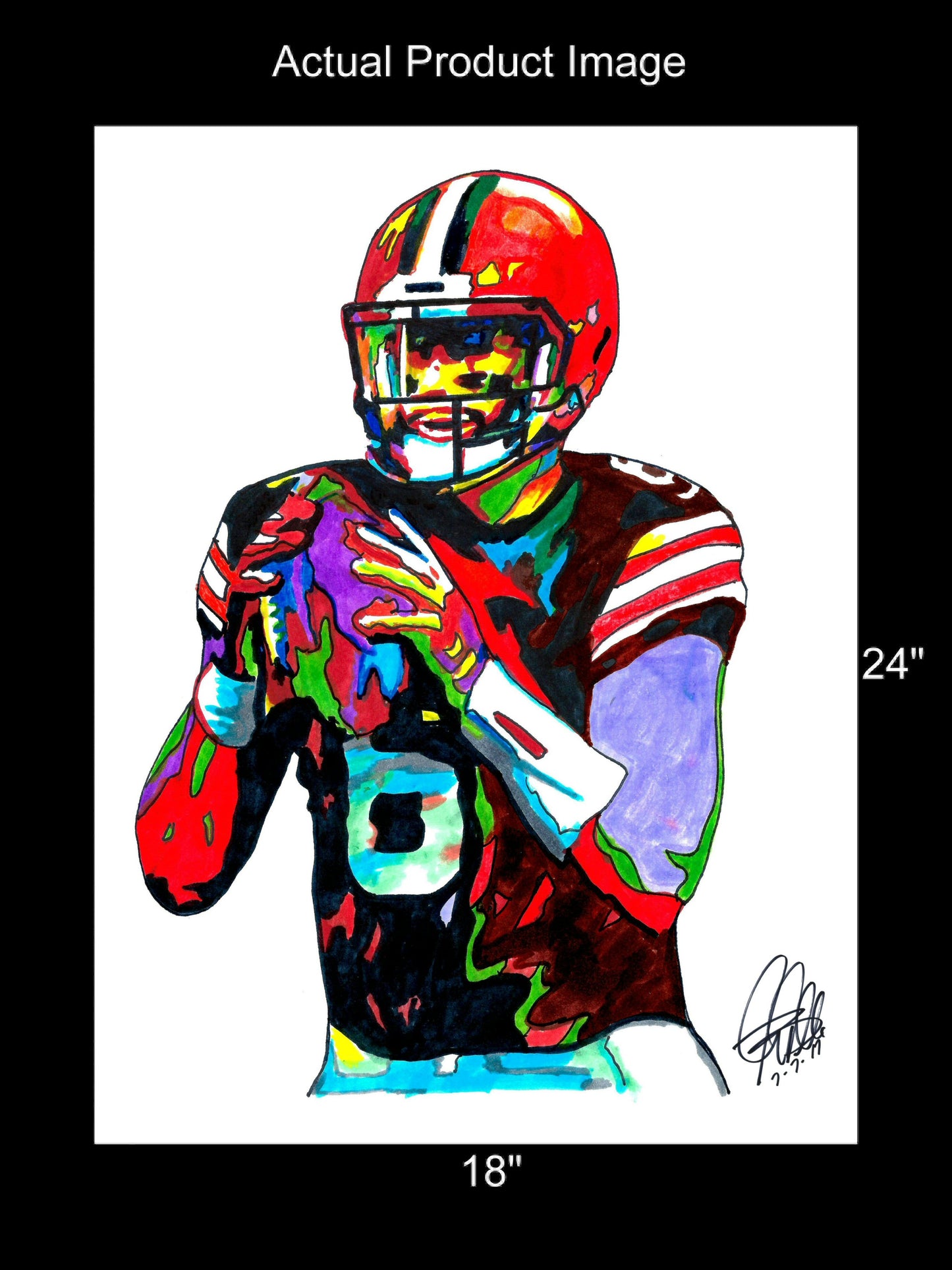 Baker Mayfield Cleveland Browns Football Poster Print Wall Art 18x24