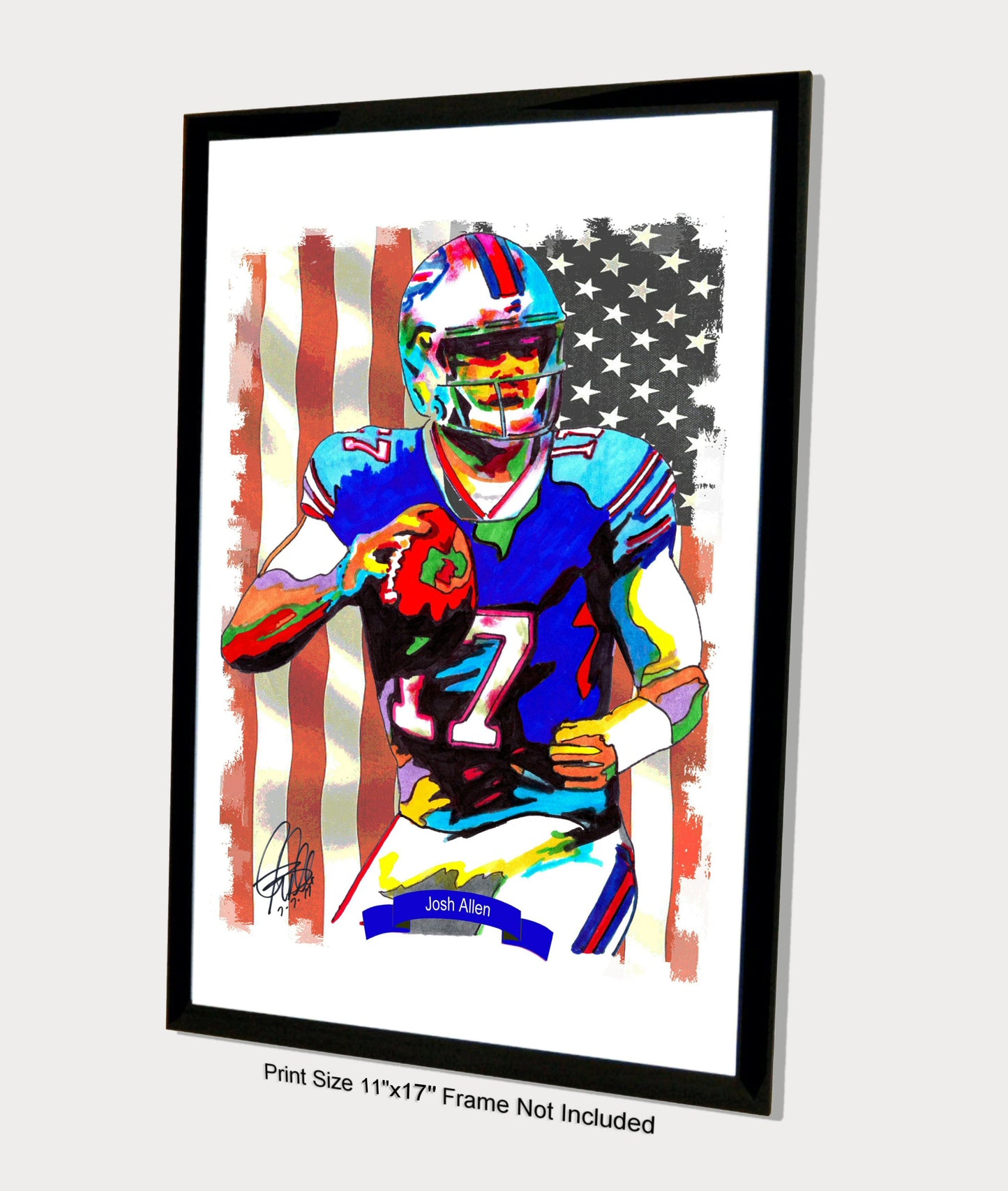 Josh Allen Buffalo Bills QB Football Sports Poster Print Wall Art 11x17