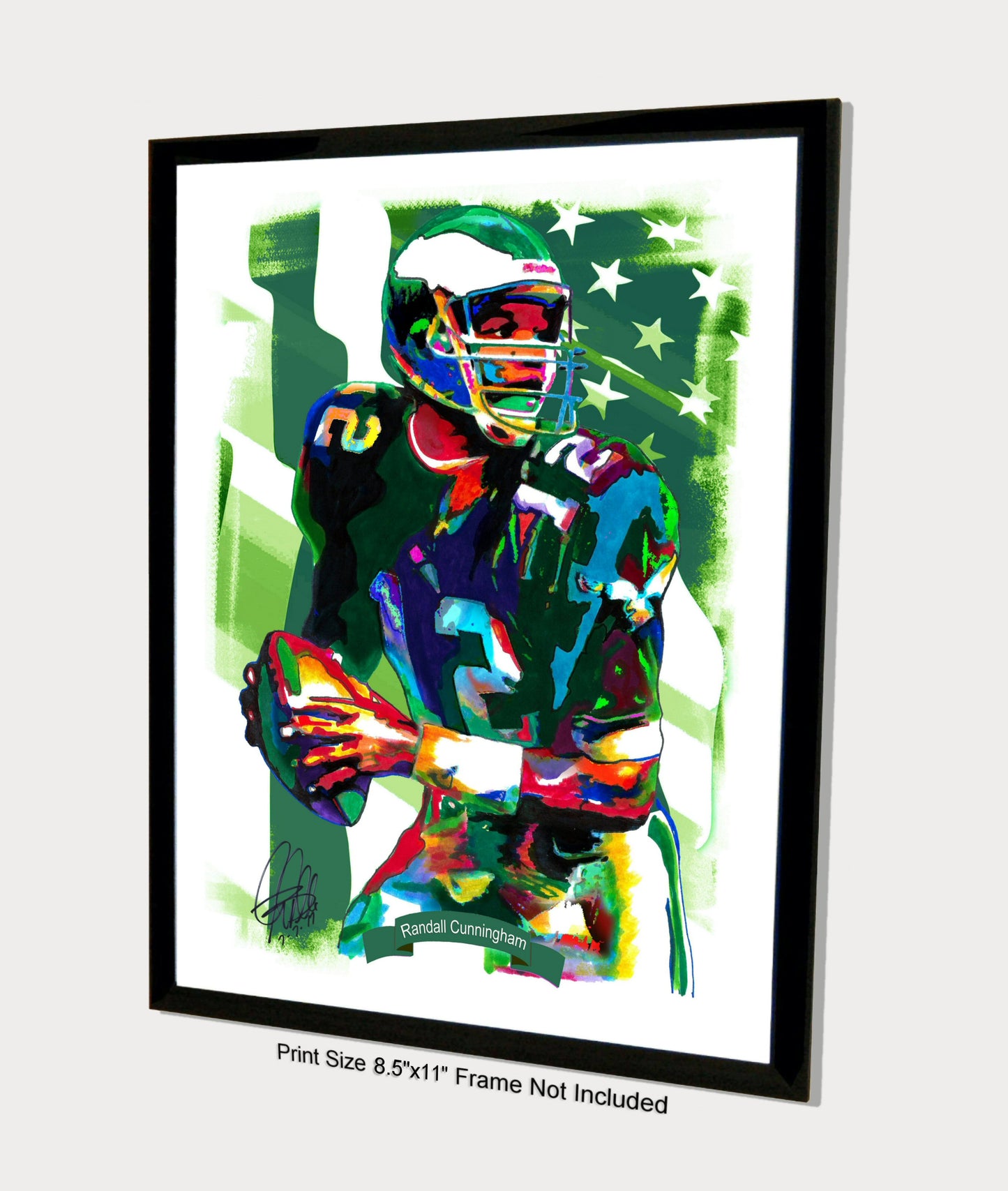 Randall Cunningham Philadelphia Eagles Football Poster Print Wall Art 8.5x11