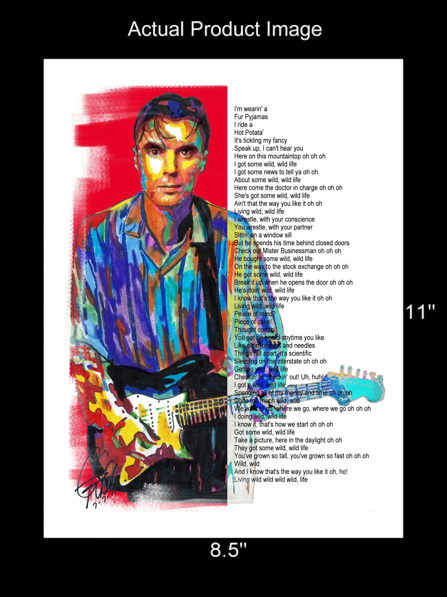 David Byrne Talking Heads Wild Life New Wave Music Poster Print Wall Art 8.5x11