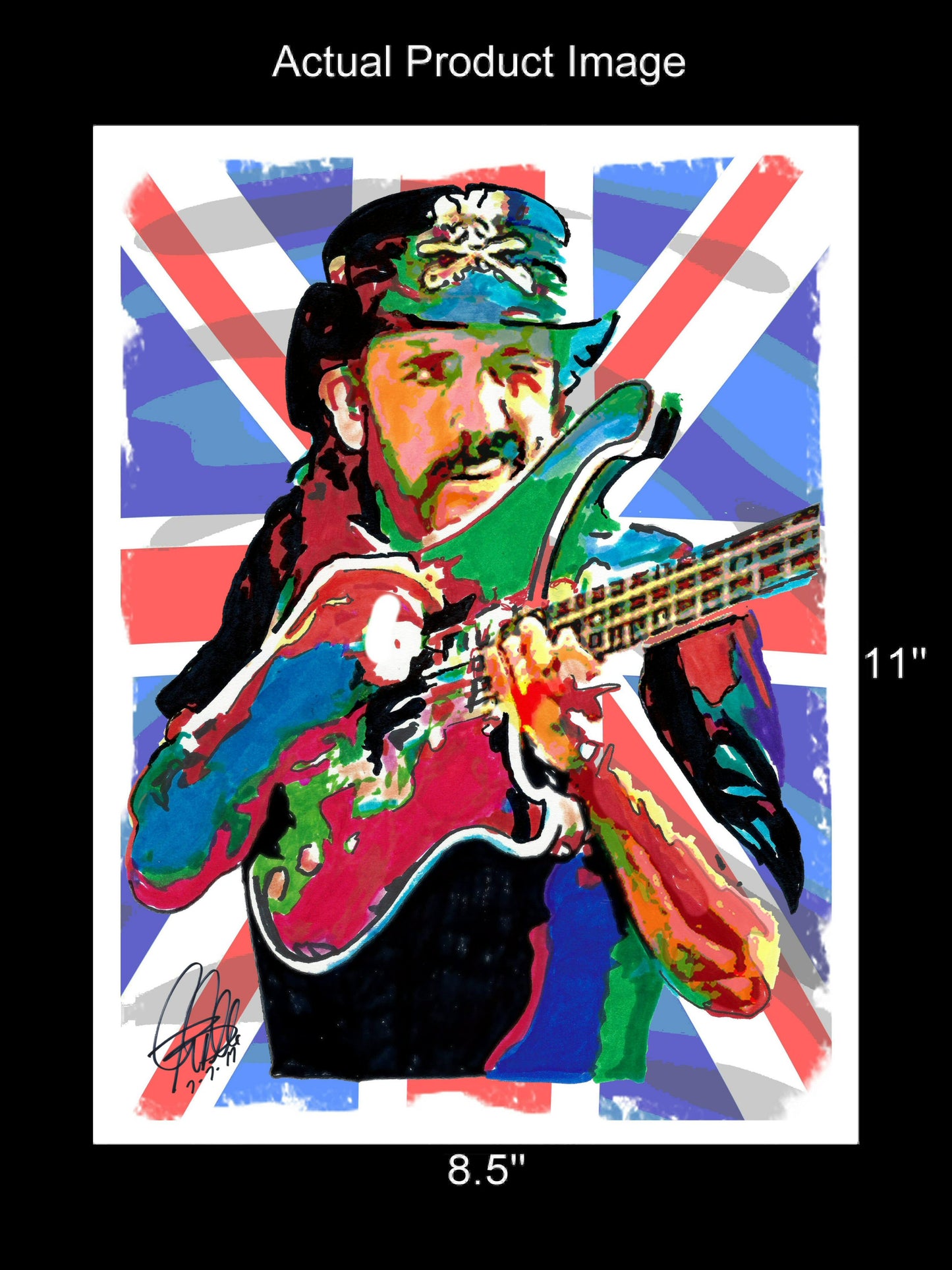 Lemmy Motorhead Bass Guitar Metal Rock Music Poster Print Wall Art 8.5x11