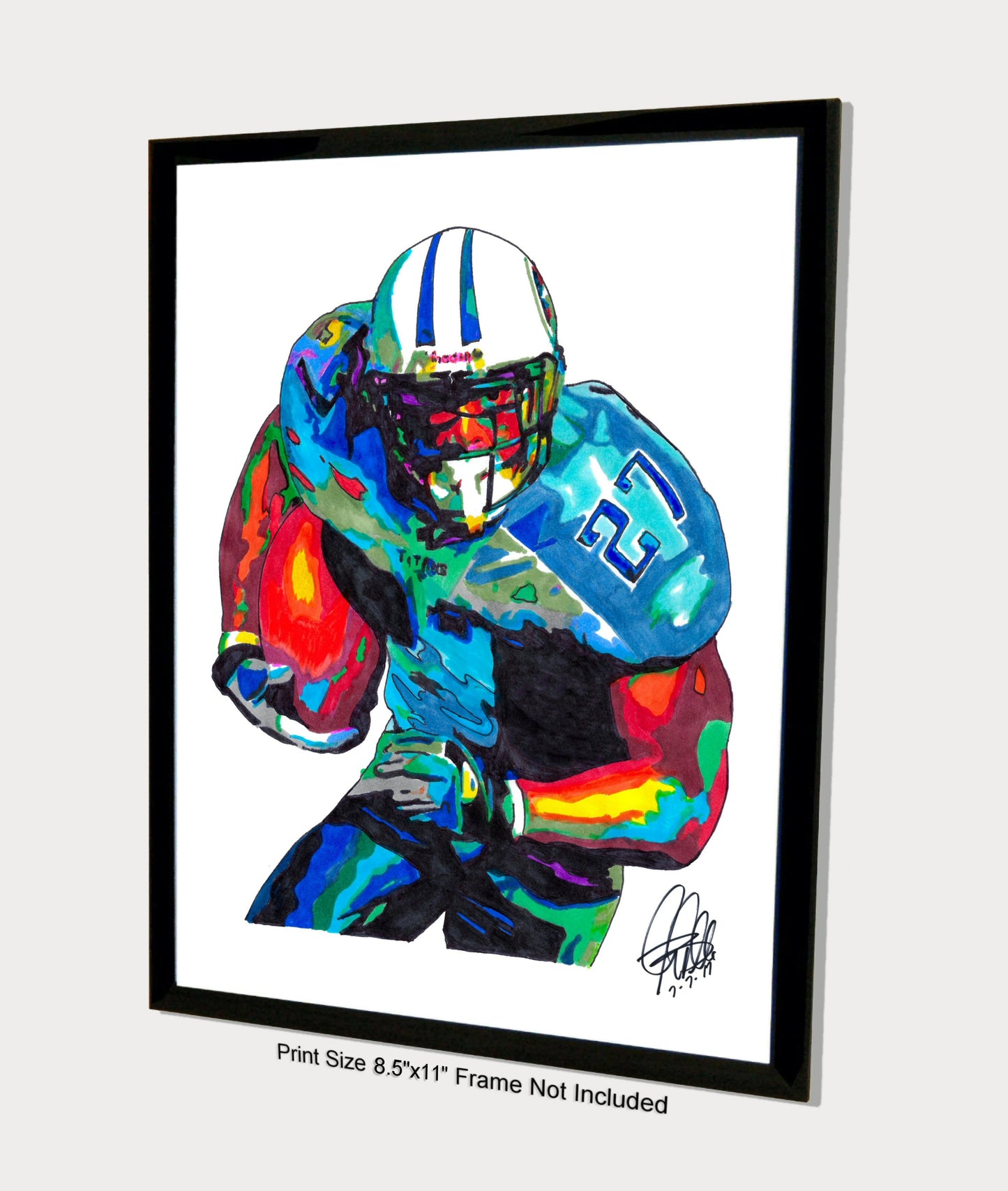 Eddie George Tennessee Titans RB Football Sports Print Poster Wall Art 8.5x11