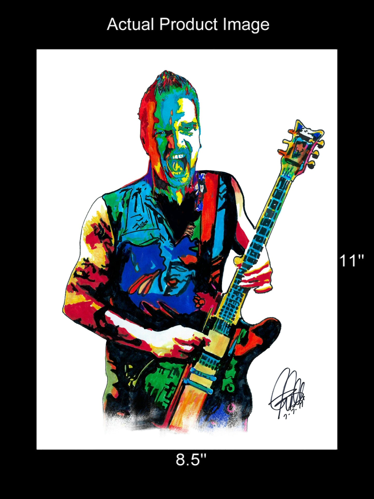 Dan Donegan Disturbed Guitar Rock Music Poster Print Wall Art 8.5x11