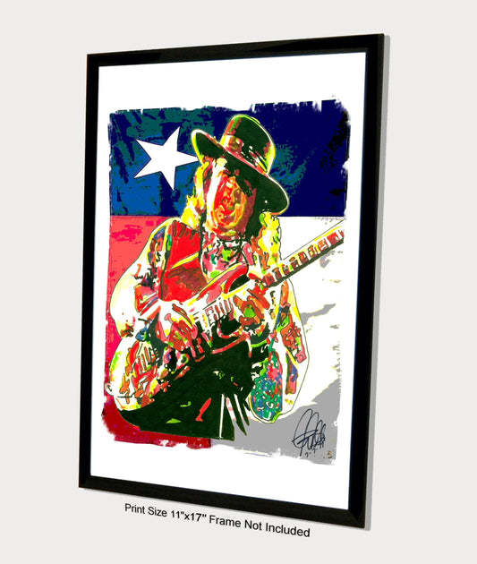 Stevie Ray Vaughan SRV Electric Guitar Texas Blues Music Poster Print 11x17