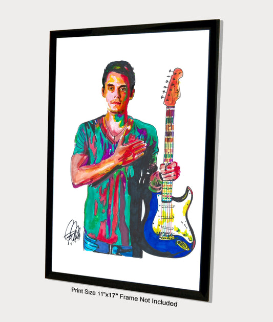 John Mayer Gultar Singer Blues Rock Music Poster Print Wall Art 11x17