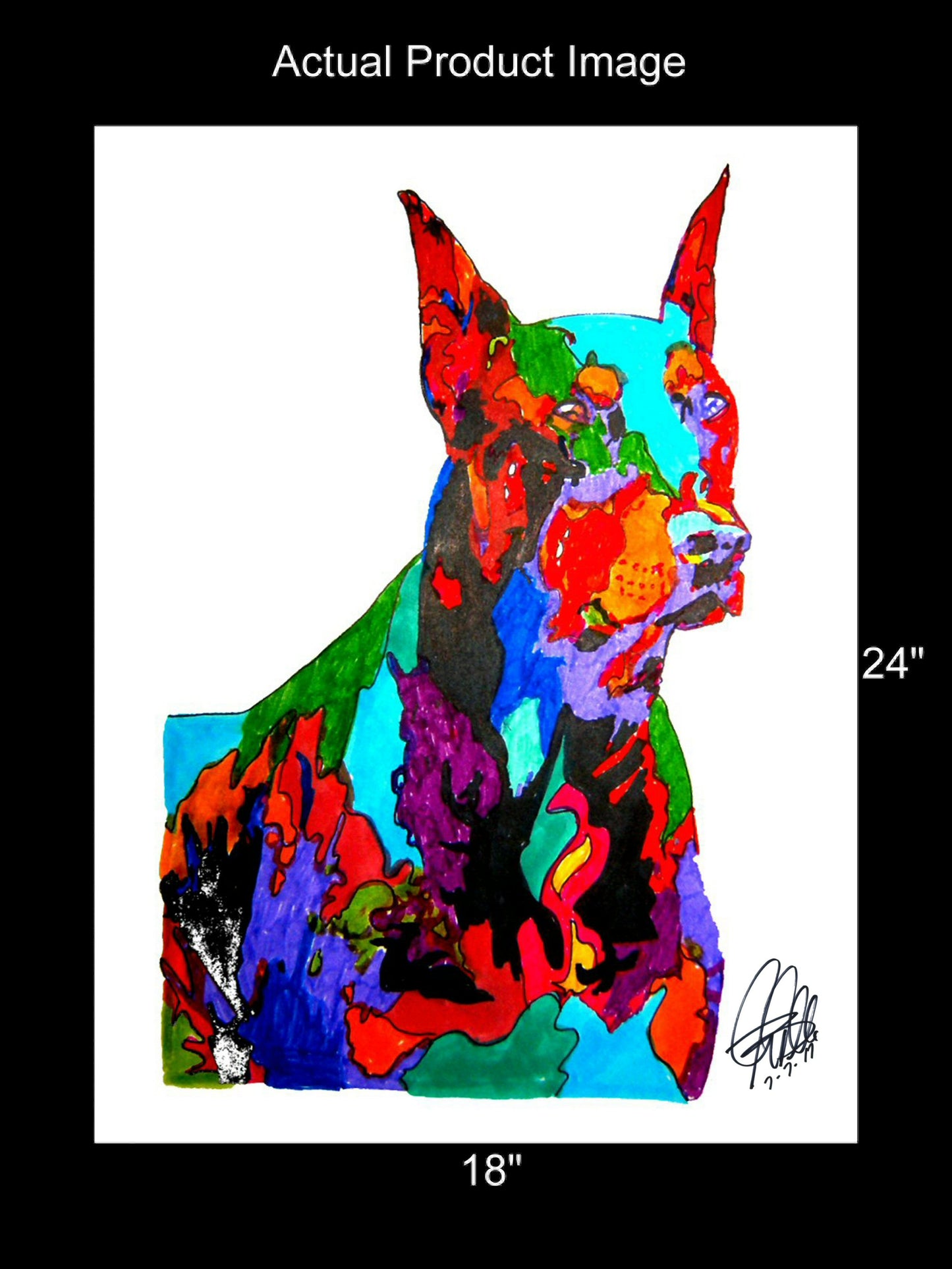 Doberman Pinscher Pet Guard Dog Poster Print Wall Art 18x24