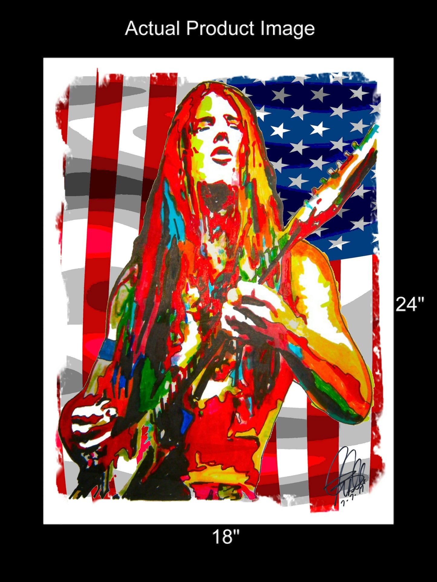 Mark Farner Grand Funk Railroad Guitar Hard Rock Music Poster Print Art 18x24