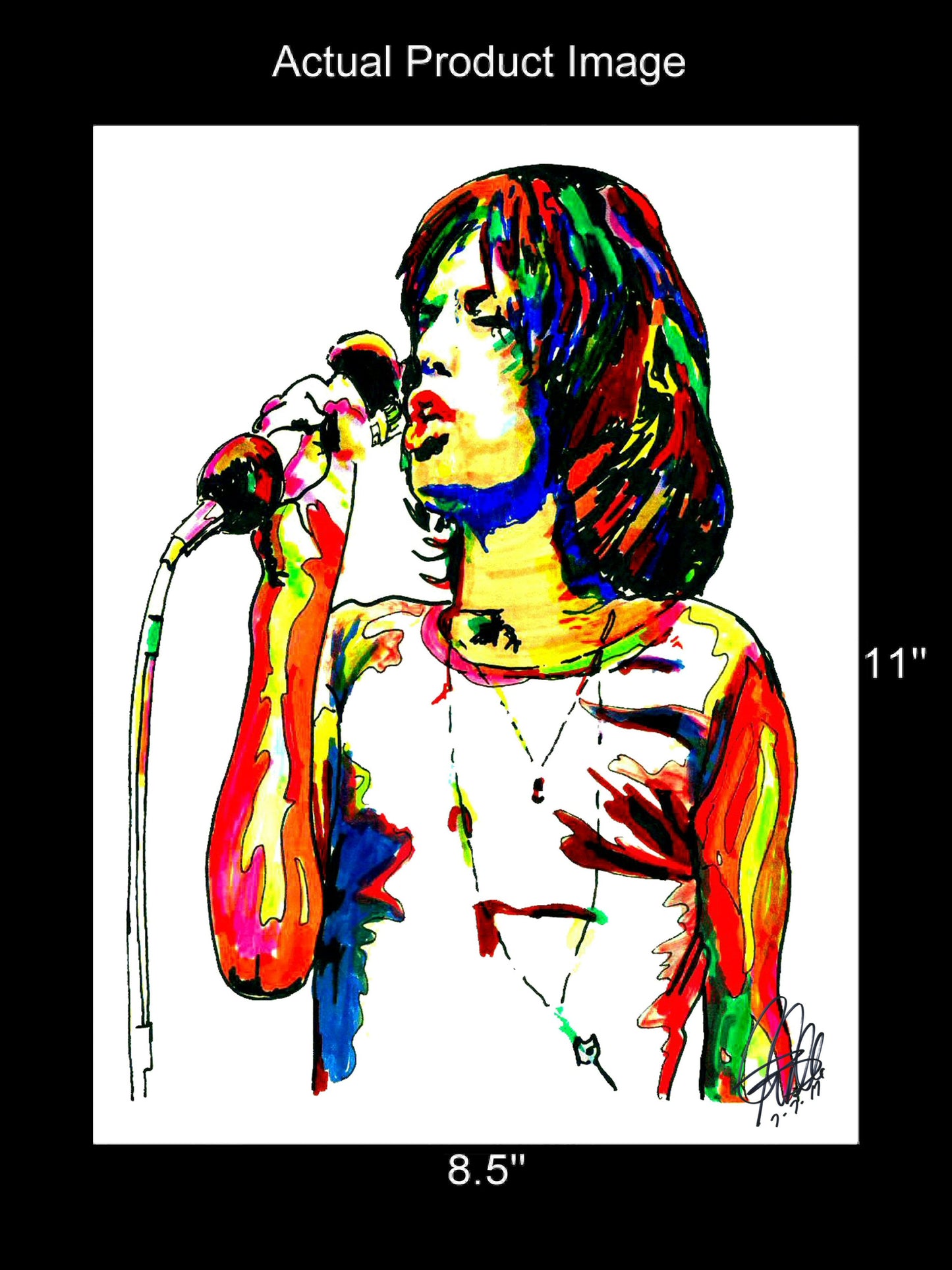 Mick Jagger Singer Rock Music Poster Print Wall Art 8.5x11