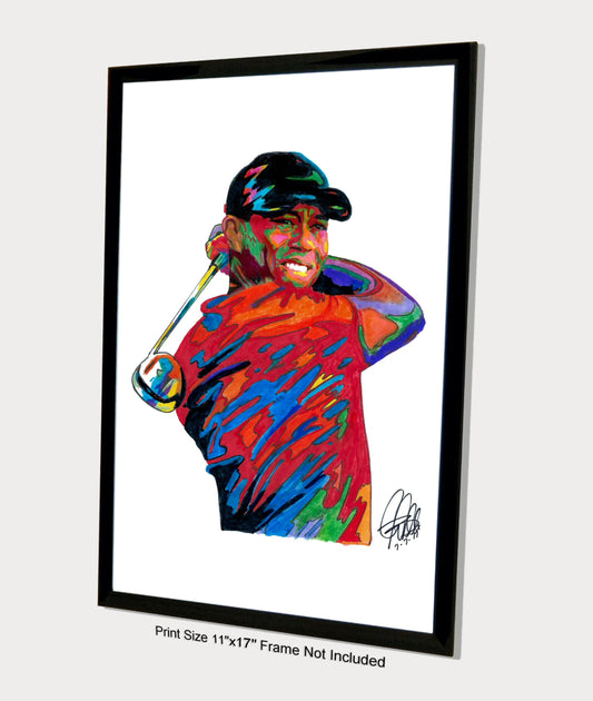 Tiger Woods Golf Sports Poster Print Wall Art 11x17