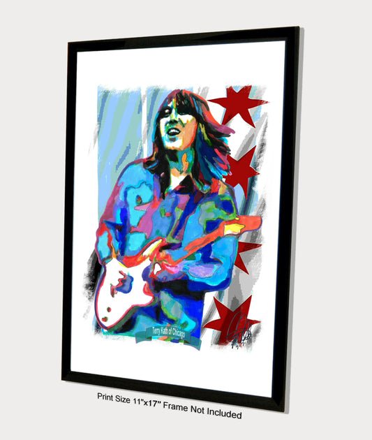 Terry Kath Chicago Guitar Blues Music Poster Print Wall Art 11x17