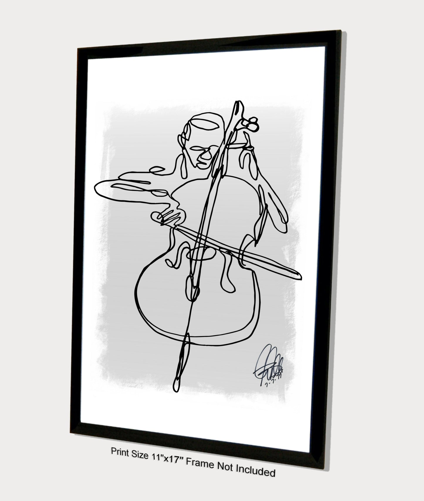 Cello Player Classical String Instrument Music Poster Print Wall Art 11x17