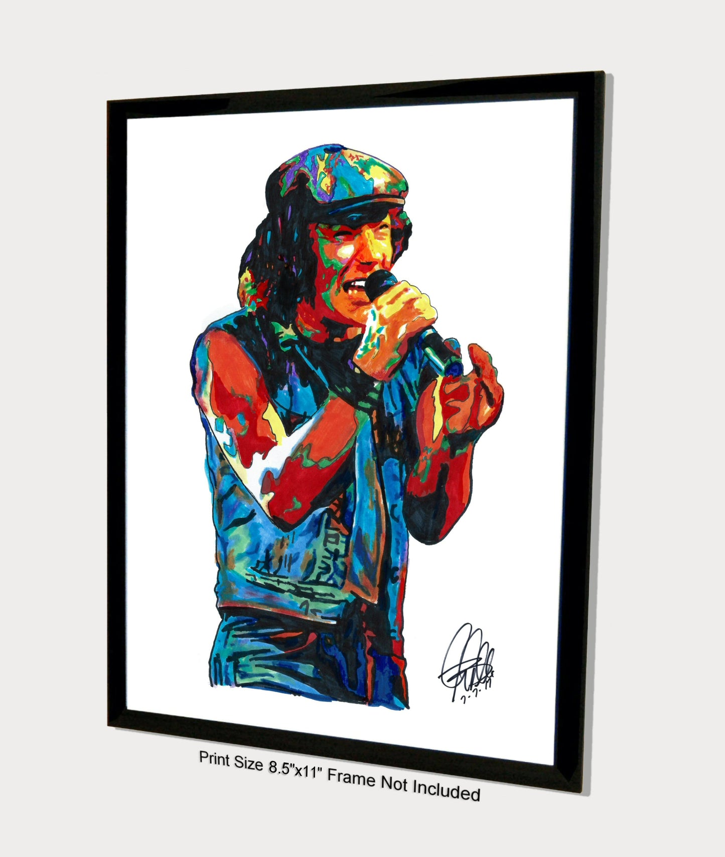 Brian Johnson ACDC Hard Rock Music Poster Print Wall Art 8.5x11