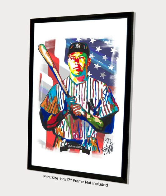 Mickey Mantle New York Yankees Baseball CF Print Poster Wall Art 11x17