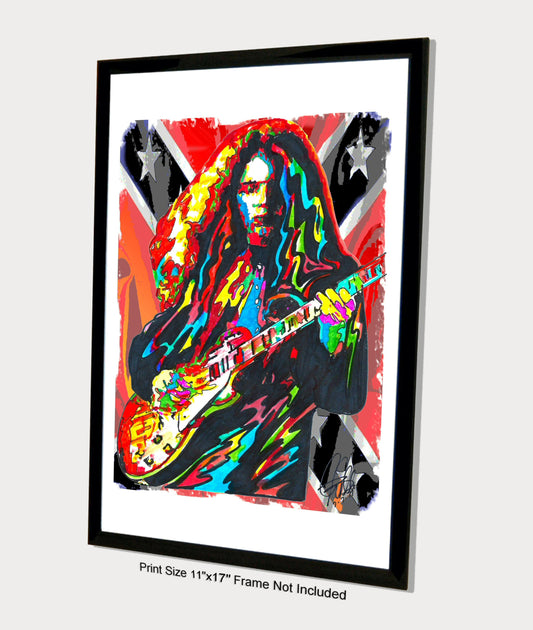 Gary Rossington Lynyrd Skynyrd Guitar Rock Music Poster Print Wall Art 11x17