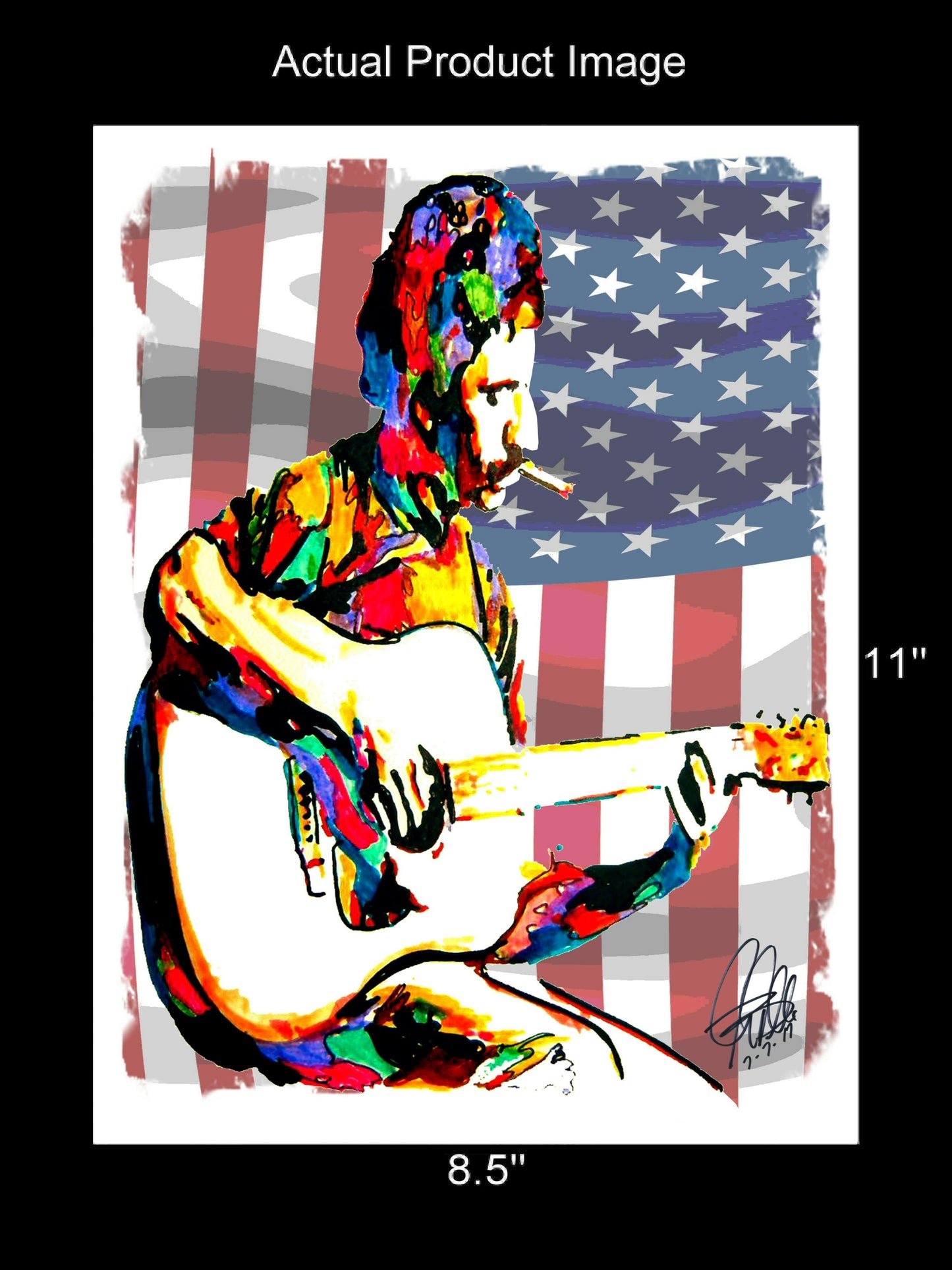 Jim Croce Guitar Folk Rock Music Poster Print Wall Art 8.5x11