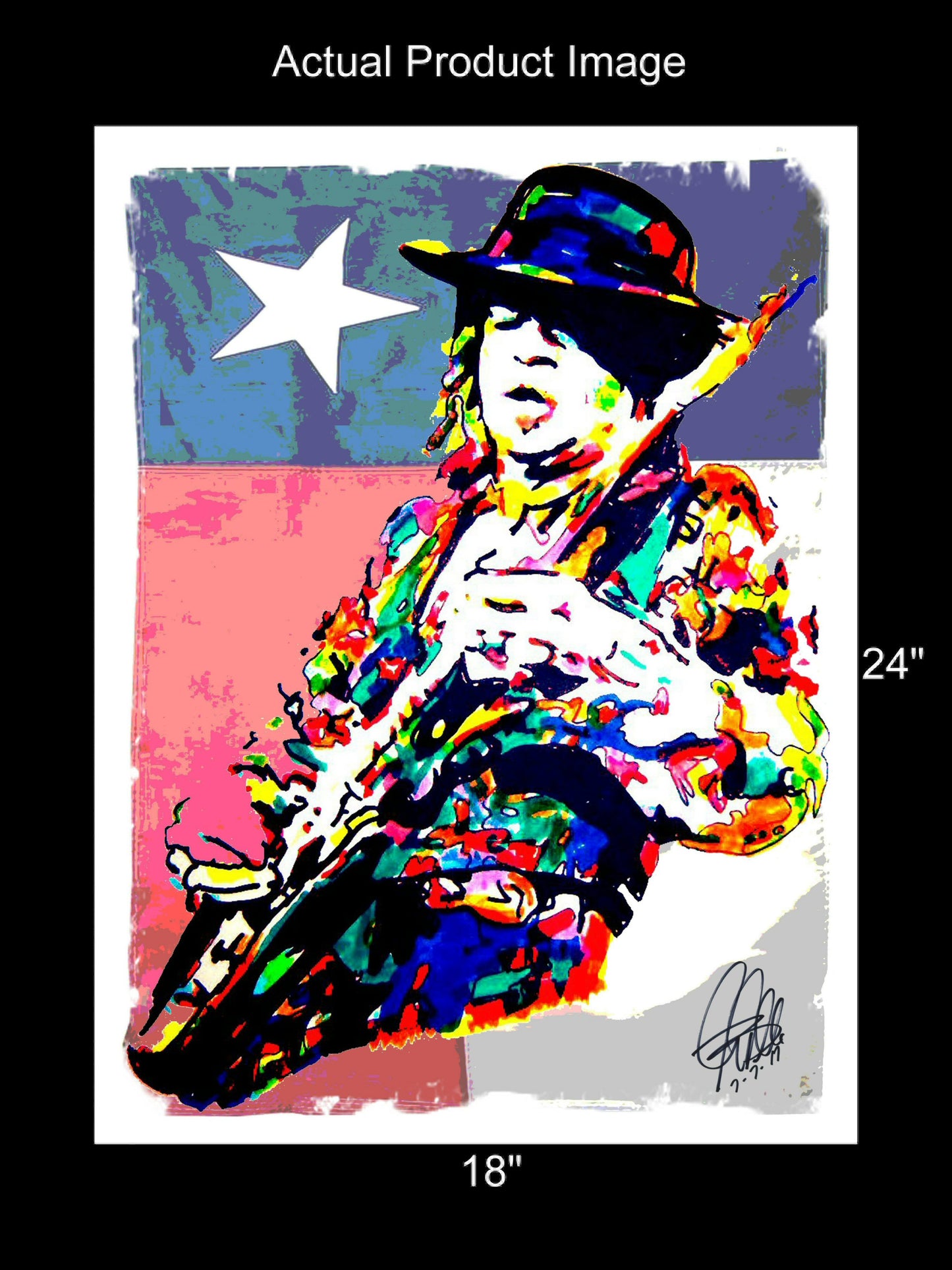 Stevie Ray Vaughan SRV Texas Blues Music Poster Print Wall Art 18x24