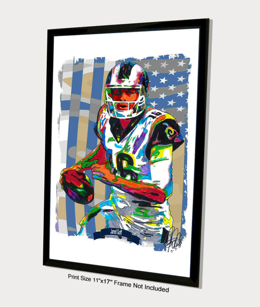 Jared Goff Los Angeles Rams Football Sports Poster Print Wall Art 11x17