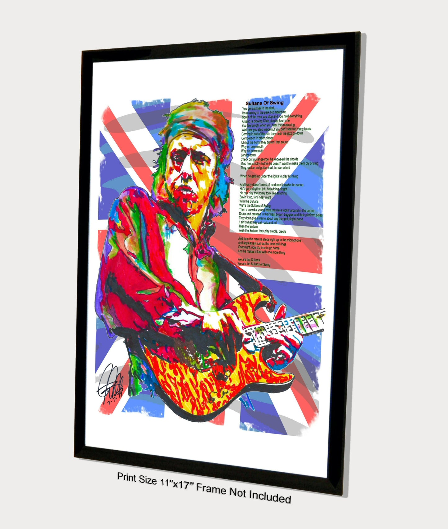 Mark Knopfler Dire Straits Guitar Sultans of Swing Music Poster Print 11x17